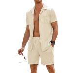 COOFANDY Men's 2 Pieces Shirt Sets Short Sleeve Casual Button Down Hippie T-Shirts Shorts Sets Summer Fashion Beach Outfits