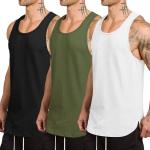 COOFANDY Men's 3 Pack Quick Dry Workout Tank Top Gym Muscle Tee Fitness Bodybuilding Sleeveless T Shirt