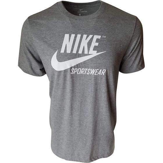 Nike Men Futura Sportswear Logo T-Shirt (Large, Grey)