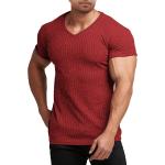 COOFANDY Men's Muscle T Shirts Stretch Short Sleeve V Neck Bodybuilding Workout Tee Shirts