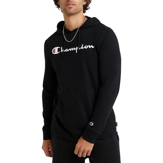 Champion Hoodie, Cotton Mid-Weight Hooded T-Shirt, Comfortable Men's Tee