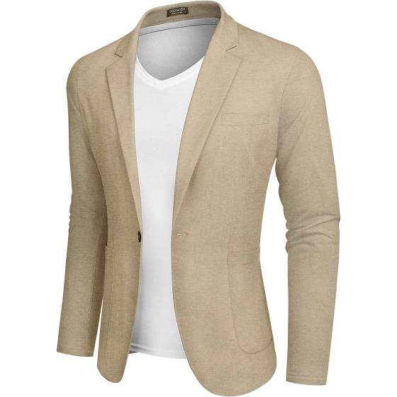 COOFANDY Men's Casual Sport Coat Regular Fit Lightweight Linen Blazer Jacket Stylish One Button Suit Jackets