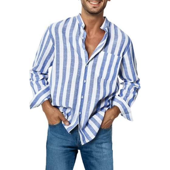 JMIERR Mens Casual Cotton Linen Shirts Button Down Long Sleeve Beach Shirts for Men