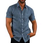 COOFANDY Men's Casual Linen Button Down Shirt Short Sleeve Beach Shirt