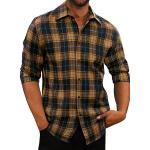 JMIERR Mens Long Sleeve Button-Down Plaid Shirts Casual Cotton Flannel Shirt