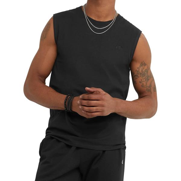 Champion Men's Classic Cotton Muscle Tee, Pure Cotton Muscle T-Shirt, Basic Muscle Tee for Men