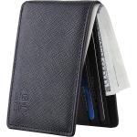 Gostwo Mens Slim Minimalist Front Pocket Wallet Genuine Leather ID Window Card Case RFID Blocking