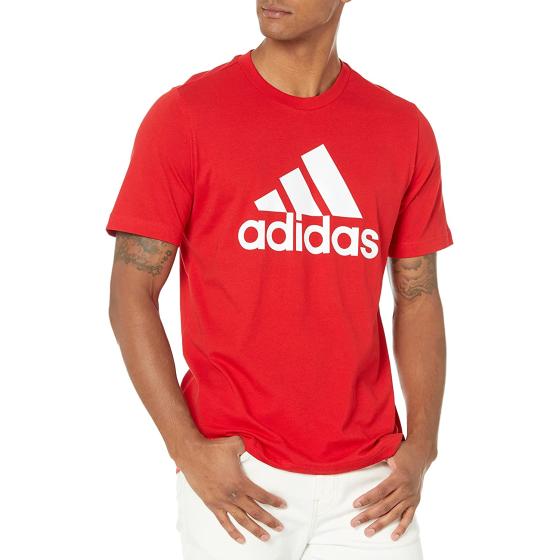 adidas Men's Essentials Big Logo Tee, Black-white,