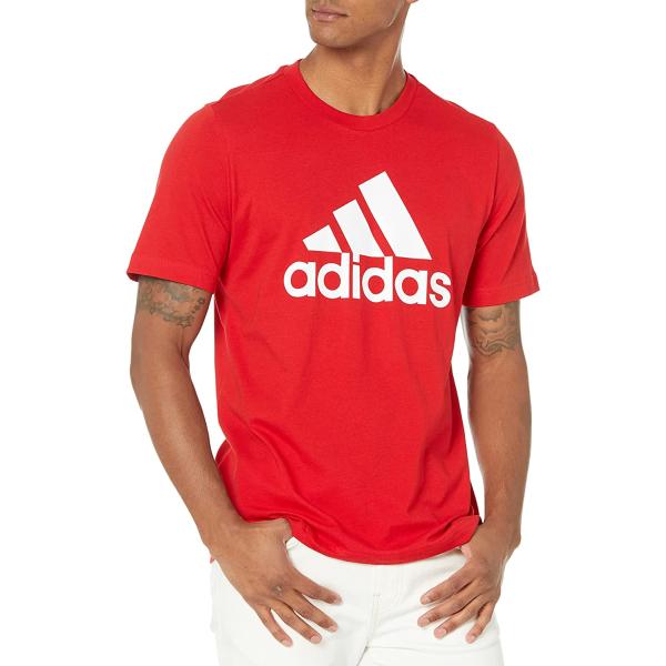 adidas Men's Essentials Big Logo Tee, Black-white,