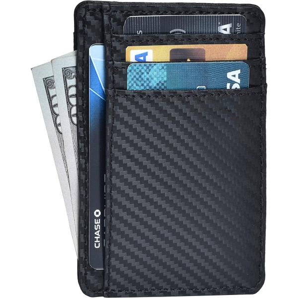 Minimalist Wallets for Men & Women RFID Front Pocket Leather Card Holder Wallet
