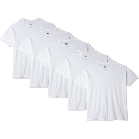 Hanes Men's T-Shirts Pack, 100% Cotton Crewneck Tees, Multipack, Big & Tall Moisture-Wicking Cotton Tee Shirt 2-Pack