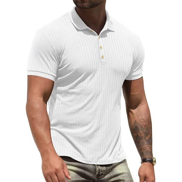 NITAGUT Men's Polo Shirts Shorts& Long Sleeve Casual Slim Fit Workout Shirts