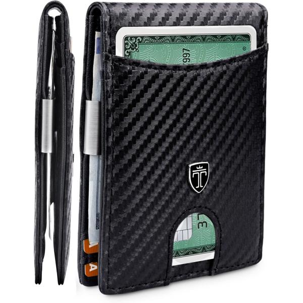 TRAVANDO Mens Slim Wallet with Money Clip SEATTLE RFID Blocking Bifold Credit Card Holder for Men with Gift Box