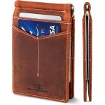 SERMAN BRANDS RFID Blocking Wallet Slim Bifold - Genuine Leather Minimalist Front Pocket Wallets for Men with Money Clip Gift