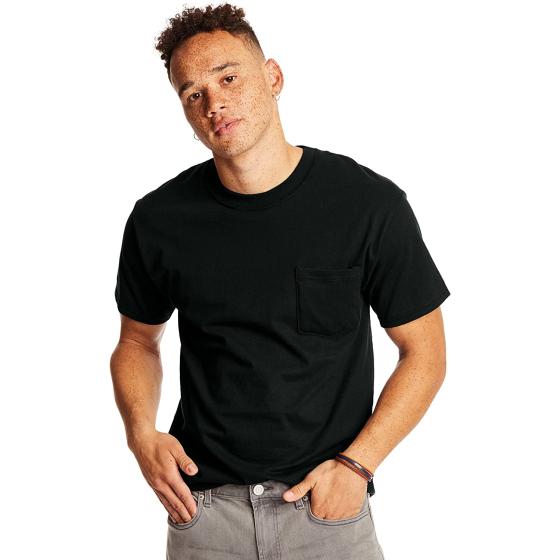 Hanes Men's Short Sleeve Pocket Tee Value Pack (Available in 1 Or 2 Pack)