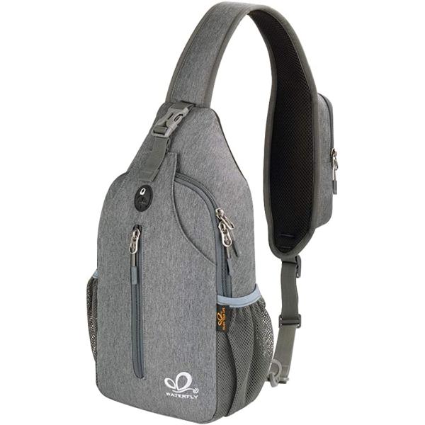 WATERFLY Crossbody Sling Backpack Sling Bag Travel Hiking Chest Bag Daypack