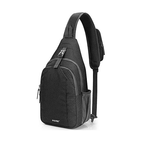 G4Free Sling Bag RFID Blocking Sling Backpack Crossbody Chest Bag Daypack for Hiking Travel(Black)
