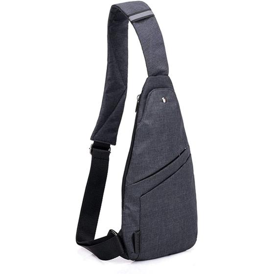 TOLOG Sling Bag Anti-Thief Crossbody Personal Pocket Bag Lightweight Chest Shoulder Backpack for Travel Hiking (Dark Grey)