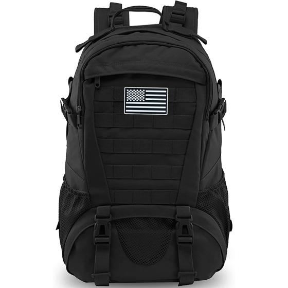 Jueachy Tactical Backpack for Men Hiking Day Pack Molle Military Rucksack Waterproof 30L EDC Bag with USA Flag Patch