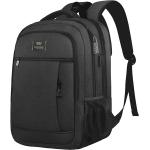 QINOL Travel Laptop Backpack Anti-Theft Work Bookbags With Usb Charging Port, Water Resistant 15.6 Inch College Computer Bag for Men Women, Black