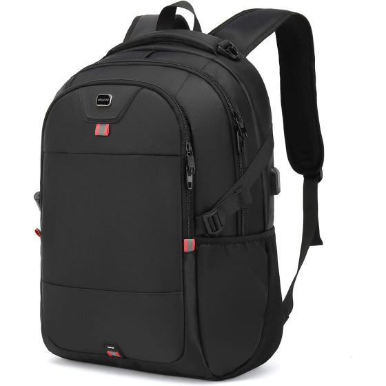 Laptop Backpack 17 Inch Water Resistant Backpacks Durable College Travel Daypack Anti Theft with USB Charging Port Best Gift for Men Women Boys Girls Students(17 Inch, Black)