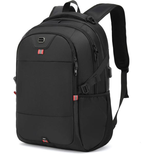 Laptop Backpack 17 Inch Water Resistant Backpacks Durable College Travel Daypack Anti Theft with USB Charging Port Best Gift for Men Women Boys Girls Students(17 Inch, Black)
