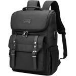 Vintage Backpack Travel Laptop Backpack with usb Charging Port for Women & Men School College Students Backpack Fits 15.6 Inch Laptop Black