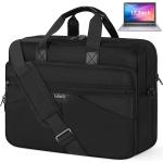 Laptop Bag 17.3 Inch Laptop Briefcase Large Laptop Case Waterproof Business Computer Bag Adjustable Shoulder Messenger Bag for Men Women, Black