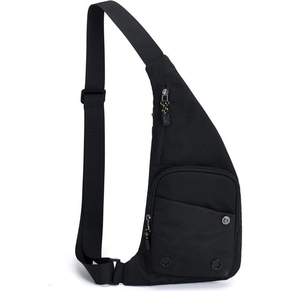 Peicees Sling Bag for Men Women Shoulder Bag Backpack Strap Pockets Chest Bag for Running Hiking Camping Exercise Outdoor