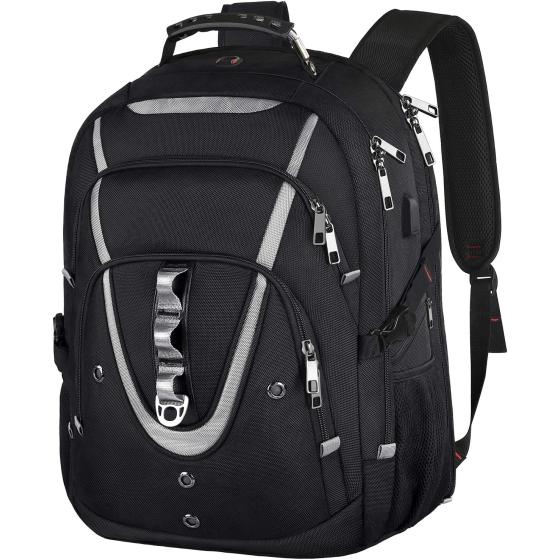 18.4 Laptop Backpack for Men, 55L Extra Large Gaming Laptops Backpack with USB Charger Port, TSA Friendly Flight Approved RFID Anti-theft Pocket, Water Resistant Suiltable for Travel Business Work