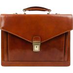 Time Resistance Leather Briefcase for Men Handmade Italian Laptop Bag Classy Orange Brown Attache Case