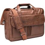 seyfocnia Mens Laptop Bag,15.6 Inch Leather Messenger Bag Water Resistant Business Travel Briefcase, Work Computer Bag Satchel Bag Husband Gifts(Brown