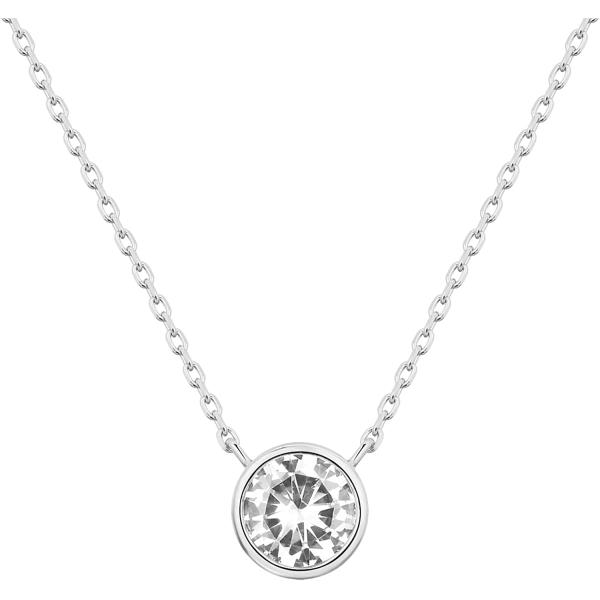 PAVOI 14K Gold Plated 1.00 ct (D Color, VVS Clarity) CZ Simulated Diamond Bezel-Set Solitaire Choker Necklace | Necklace for Women