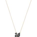 Swarovski Iconic Swan Jewelry Collection, Rose Gold Tone Finish, Black Crystals