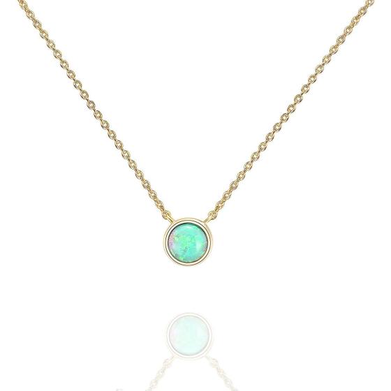 PAVOI 14K Gold Plated Created Opal Necklace | Opal Necklaces for Women
