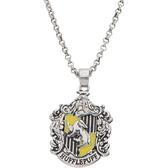 Harry Potter Women's and Girls Jewelry Silver Plated House Crest Pendant, 16"+2"