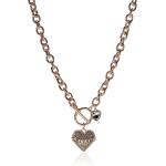 GUESS Women's Toggle Logo Charm Necklace, Rose Gold, One Size