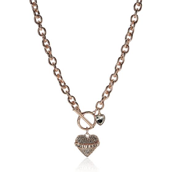 GUESS Women's Toggle Logo Charm Necklace, Rose Gold, One Size