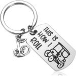 JanToDec This is How I Roll Golf Keychain Golf Cart Key Chains for Golfer Gift