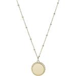 Fossil Women's Plated Stainless Steel Engravable Personalized Gift Pendant Chain Necklace