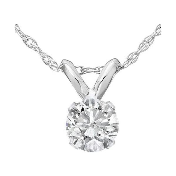 14k White or Yellow Gold 1/3 Ct Diamond Round-Cut Natural Solitaire Pendant Women's 18" 14k Gold Chain Necklace