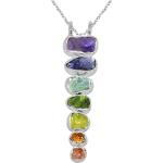 YoTreasure 925 Sterling Silver Natural Healing Crystal Point Chain Pendant Necklace