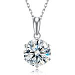 SecreTalk 2CT Moissanite Pendant Necklace 18K White Gold Plated Silver D Color Ideal Cut Diamond Necklace for Women with Certificate of Authenticity