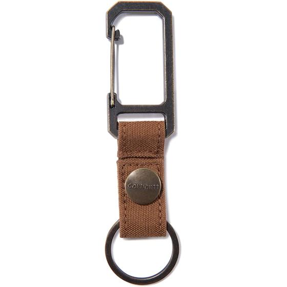Carhartt unisex adult Nylon Duck Key Keeper, Durable Keychain With Self-locking Clip Wallet, Nylon Duck (Carhartt Brown), One Size US