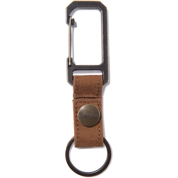 Carhartt unisex adult Nylon Duck Key Keeper, Durable Keychain With Self-locking Clip Wallet, Nylon Duck (Carhartt Brown), One Size US