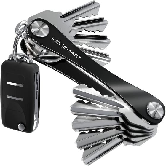 KeySmart Compact Minimalist Pocket-Sized Key Holder and Key Organizer, EDC Key Carrier w Key Ring Loop Piece for Car Key Fob Keychain Accessories for Men, Husband and Dad