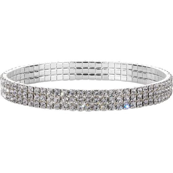 Kiokioa Charm Anklets For Women Crystal Rhinestone Stretch Tennis Anklet Elastic Anklet