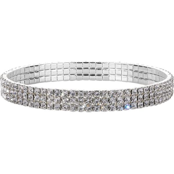 Kiokioa Charm Anklets For Women Crystal Rhinestone Stretch Tennis Anklet Elastic Anklet