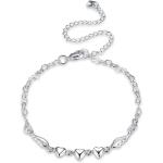 Cutesmile Fashion Jewelry 925 Sterling Silver Love Heart Angel Wings Chain Anklet