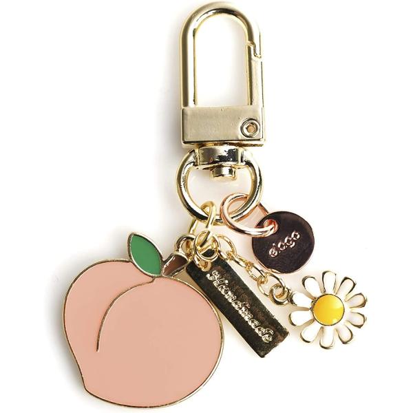 elago AirPods Keyring [PEACH] - Charm for AirPods, Handbag, Tote, Purse, Backpack, Bag, Car Key, Durable Keychain, Sturdy material, Cute Accessories for Women